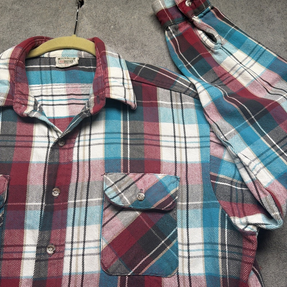Vintage Five Brothers Heavyweight‎ Plaid Flannel Shirt Workwear Mens 2XL